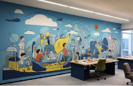 长顺办公室墙绘的特点。