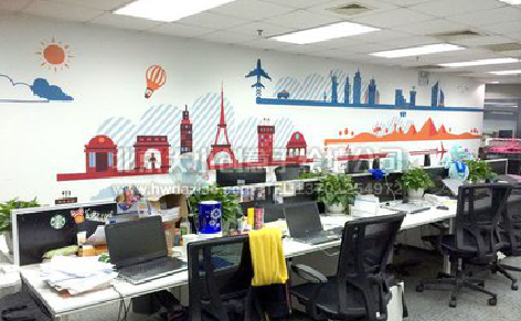 长顺教你设计办公室墙绘的方法。