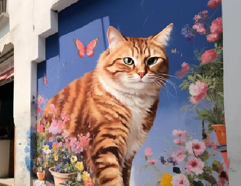 长顺自己绘制有个性的手绘墙