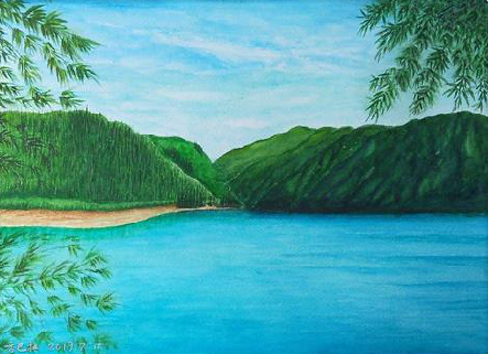 长顺在墙绘中，如何绘画绿水青山？